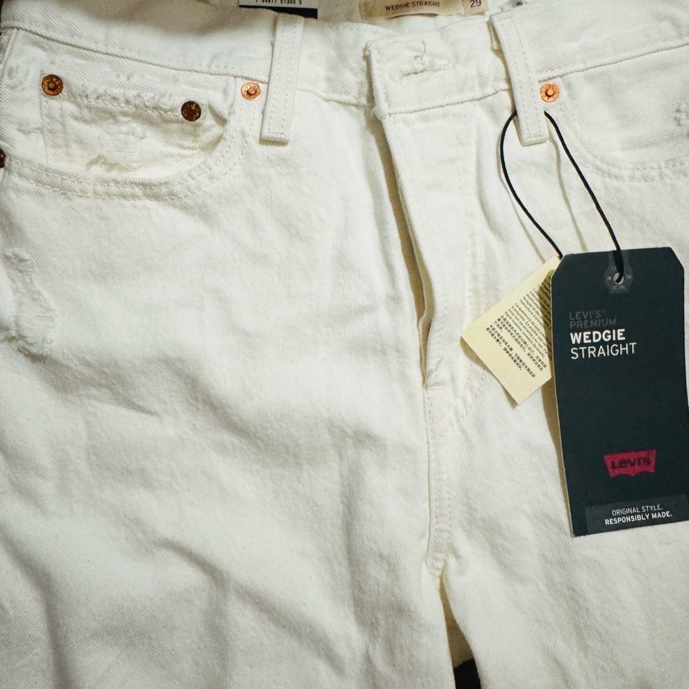 Levi's Cream Wedgie Straight Jeans for Men